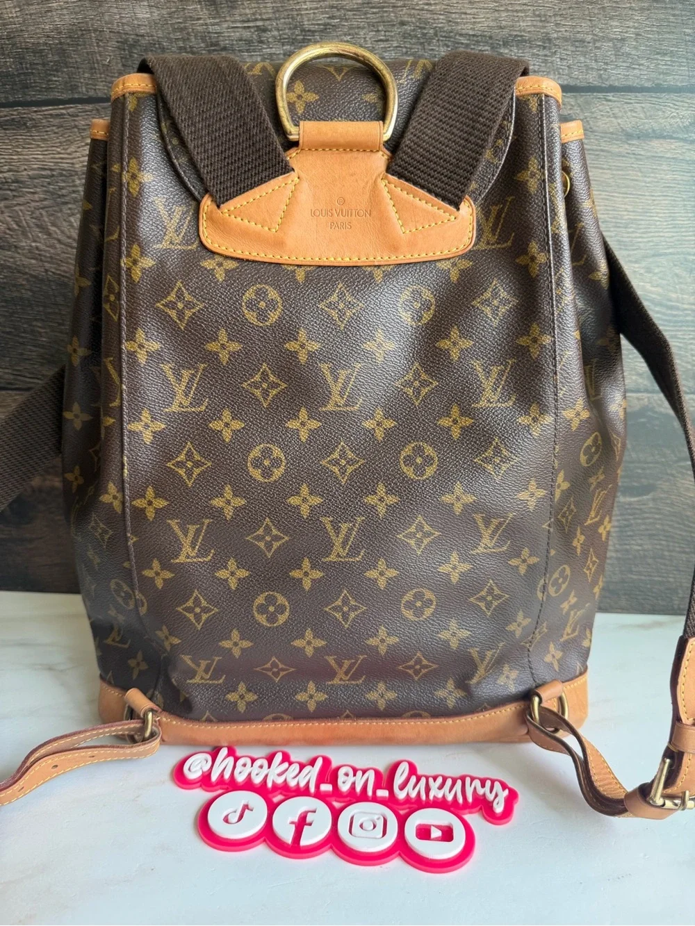 Authentic Louis Vuitton Montsouris GM Monogram Backpack Vintage Bag Tote